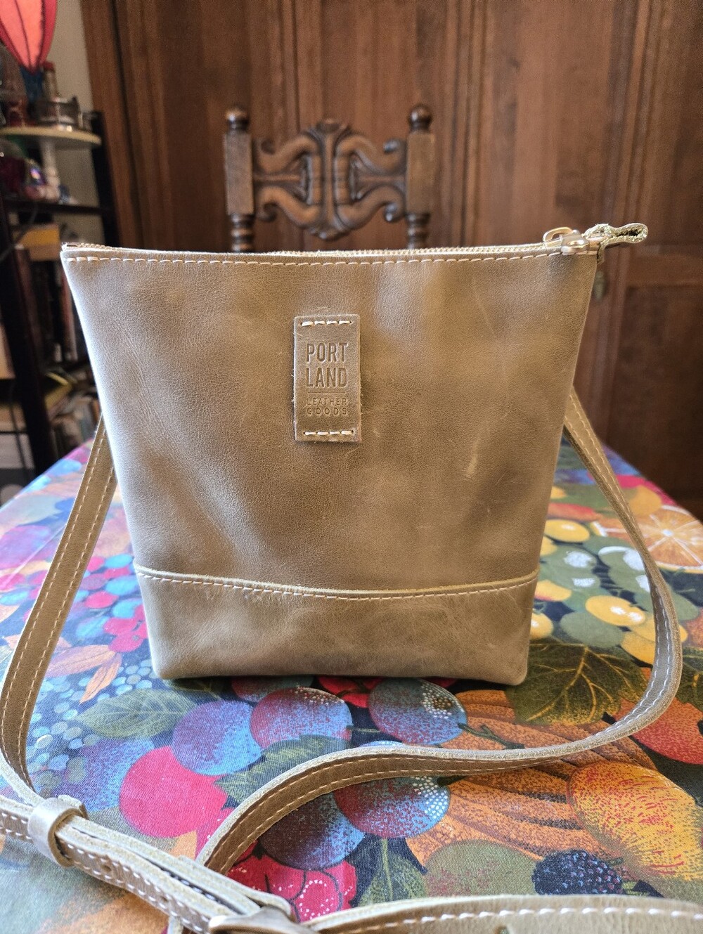 Portland Leather Goods Festival Crossbody In Anjou Soft Green Leather
